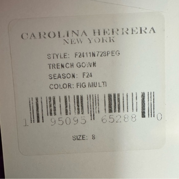 CAROLINA HERRERA Trench Gown in Fig Multi Purple Floral Belted Dress Size 8 NWT - Picture 13 of 13